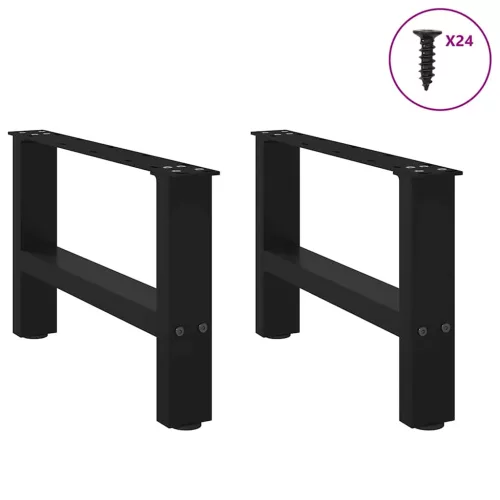  2 db fekete acél dohányzóasztal láb 50 x (30-31) cm