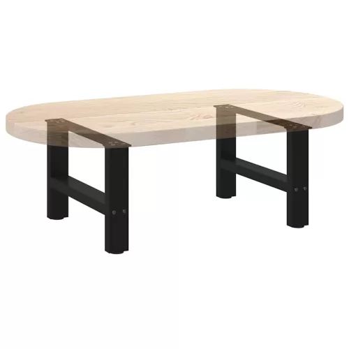  2 db fekete acél dohányzóasztal láb 50 x (30-31) cm
