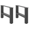  2 db antracitszürke acél dohányzóasztal láb 50x(30-31) cm