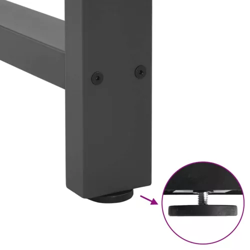  2 db antracitszürke acél dohányzóasztal láb 50x(30-31) cm