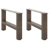  2 db natúr acél dohányzóasztal láb 50 x (30-31) cm acél