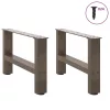  2 db natúr acél dohányzóasztal láb 50 x (30-31) cm acél