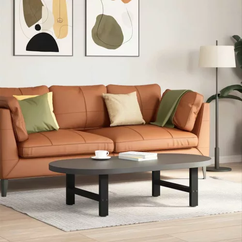  2 db fekete acél dohányzóasztal láb 60 x (30-31) cm