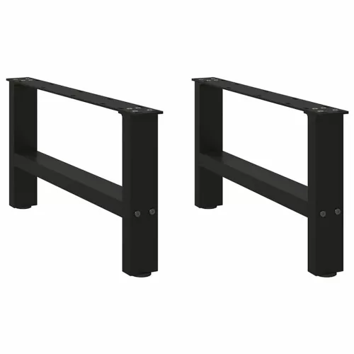  2 db fekete acél dohányzóasztal láb 60 x (30-31) cm