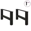  2 db fekete acél dohányzóasztal láb 60 x (30-31) cm