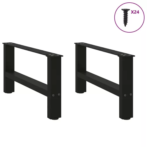  2 db fekete acél dohányzóasztal láb 60 x (30-31) cm