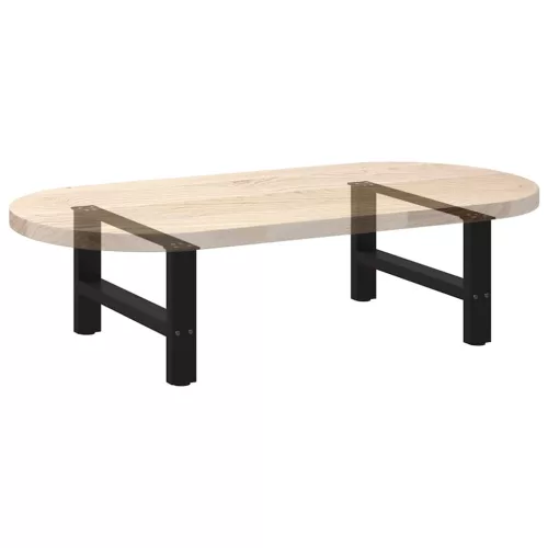  2 db fekete acél dohányzóasztal láb 60 x (30-31) cm