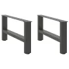  2 db antracitszürke acél dohányzóasztal láb 60 x (30-31) cm