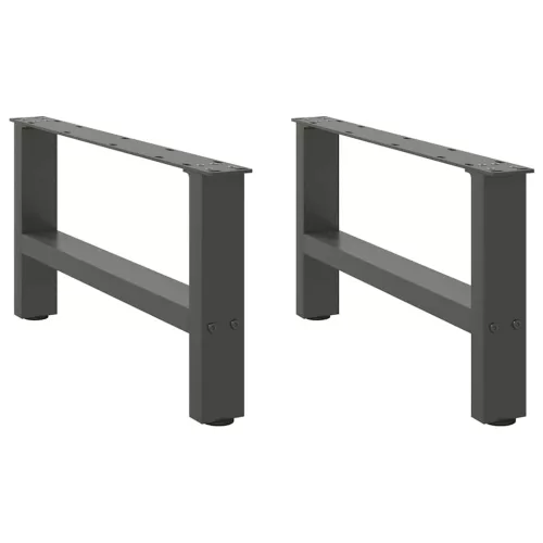  2 db antracitszürke acél dohányzóasztal láb 60 x (30-31) cm
