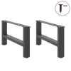  2 db antracitszürke acél dohányzóasztal láb 60 x (30-31) cm