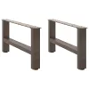  2 db natúr acél dohányzóasztal láb 60 x (30-31) cm acél