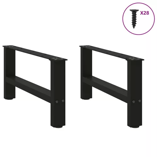  2 db fekete acél dohányzóasztal láb 70 x (30-31) cm