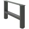  2 db antracitszürke acél dohányzóasztal láb 70 x (30-31) cm
