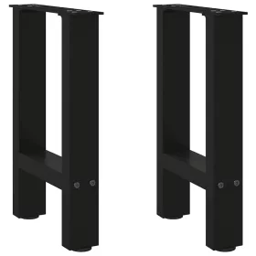  2 db fekete acél dohányzóasztal láb 28 x (42-43) cm