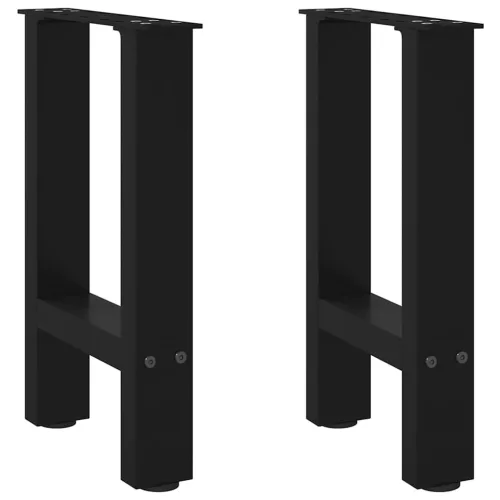  2 db fekete acél dohányzóasztal láb 38 x (42-43) cm
