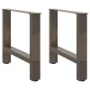  2 db natúr acél dohányzóasztal láb 50 x (42-43) cm acél