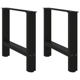  2 db fekete acél dohányzóasztal láb 60 x (42-43) cm
