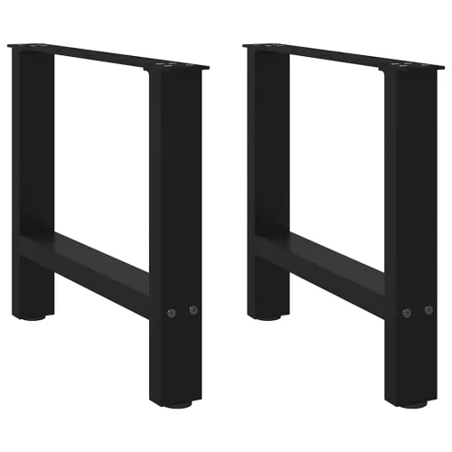  2 db fekete acél dohányzóasztal láb 60 x (42-43) cm