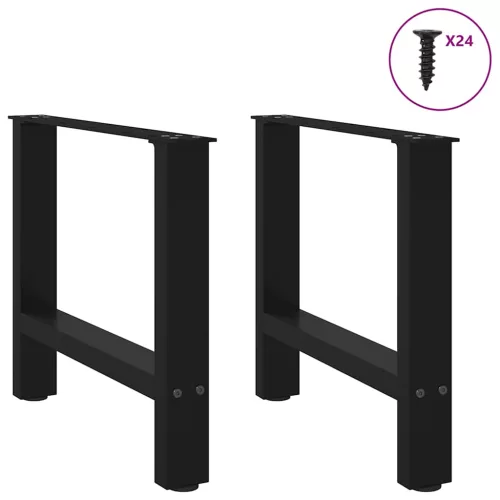  2 db fekete acél dohányzóasztal láb 60 x (42-43) cm