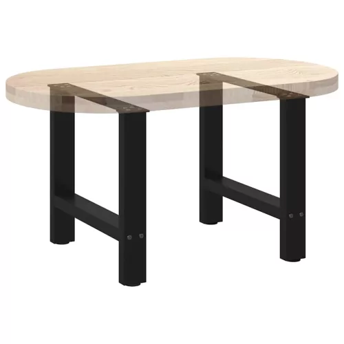  2 db fekete acél dohányzóasztal láb 60 x (42-43) cm