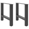  2 db antracitszürke acél dohányzóasztal láb 60 x (42-43) cm
