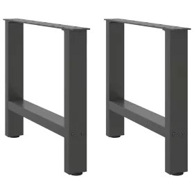    2 db antracitszürke acél dohányzóasztal láb 60 x (42-43) cm