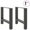  2 db antracitszürke acél dohányzóasztal láb 60 x (42-43) cm