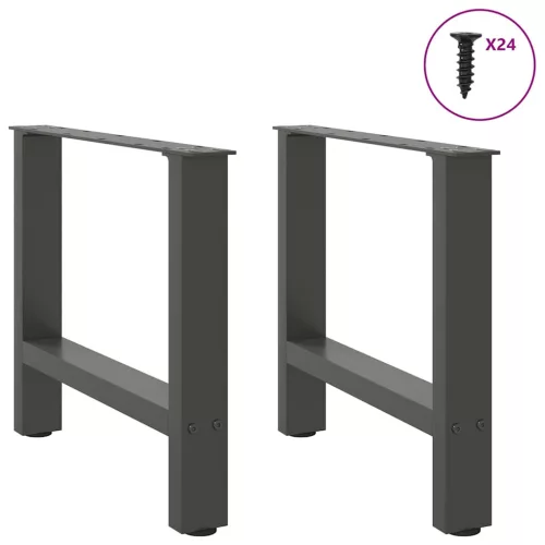  2 db antracitszürke acél dohányzóasztal láb 60 x (42-43) cm