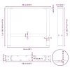 2 db antracitszürke acél dohányzóasztal láb 60 x (42-43) cm