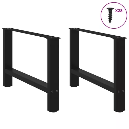  2 db fekete acél dohányzóasztal láb 70 x (42-43) cm