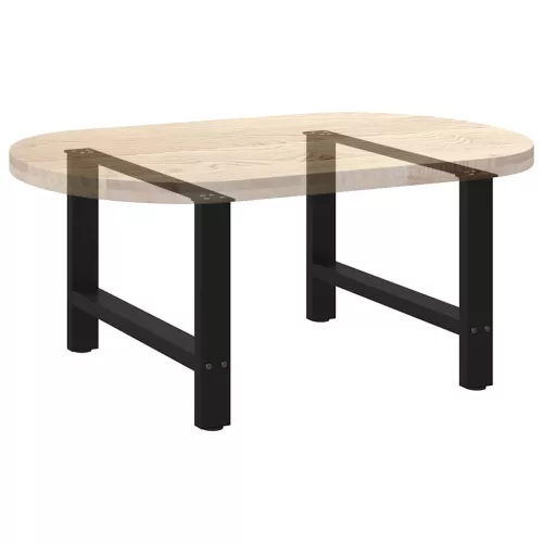  2 db fekete acél dohányzóasztal láb 70 x (42-43) cm