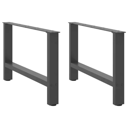  2 db antracitszürke acél dohányzóasztal láb 70 x (42-43) cm