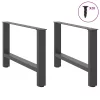  2 db antracitszürke acél dohányzóasztal láb 70 x (42-43) cm