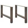  2 db natúr acél dohányzóasztal láb 70 x (42-43) cm acél