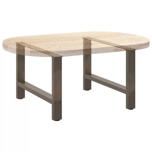  2 db natúr acél dohányzóasztal láb 70 x (42-43) cm acél