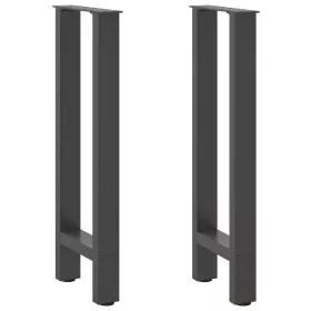    2 db antracitszürke acél konzolasztal láb 28 x (72-73) cm