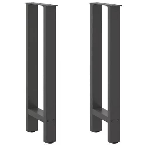 2 db antracitszürke acél konzolasztal láb 28 x (72-73) cm