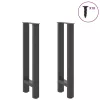  2 db antracitszürke acél konzolasztal láb 28 x (72-73) cm
