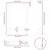  2 db fehér étkezőasztal láb 50 x (72-73) cm acél étkezőasztal láb