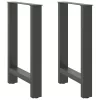  2 db antracitszürke acél étkezőasztalláb 50x(72-73) cm