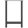  2 db antracitszürke acél étkezőasztalláb 50x(72-73) cm