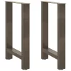  2 db natúr acél étkezőasztal láb 50x(72-73) cm acél