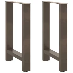  2 db natúr acél étkezőasztal láb 50x(72-73) cm acél