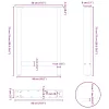  2 db natúr acél étkezőasztal láb 50x(72-73) cm acél