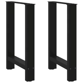  2 db fekete acél étkezőasztal láb 60 x (72-73) cm