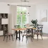  2 db fekete acél étkezőasztal láb 60 x (72-73) cm