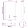  2 db fekete acél étkezőasztal láb 60 x (72-73) cm