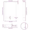  2 db fehér étkezőasztal láb 60 x (72-73) cm acél