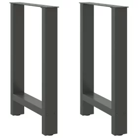  2 db antracitszürke acél étkezőasztalláb 60x(72-73) cm