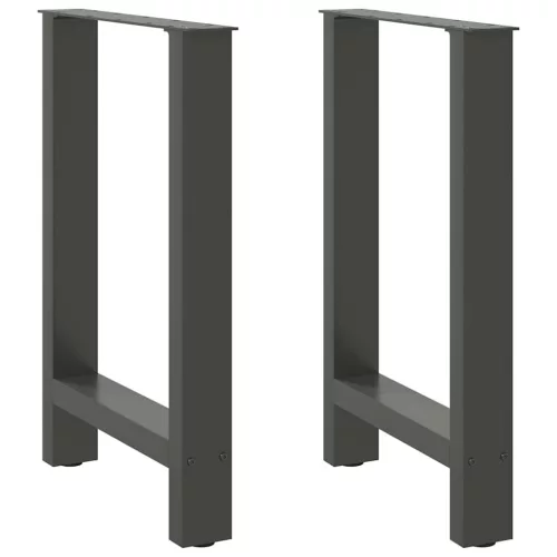  2 db antracitszürke acél étkezőasztalláb 60x(72-73) cm